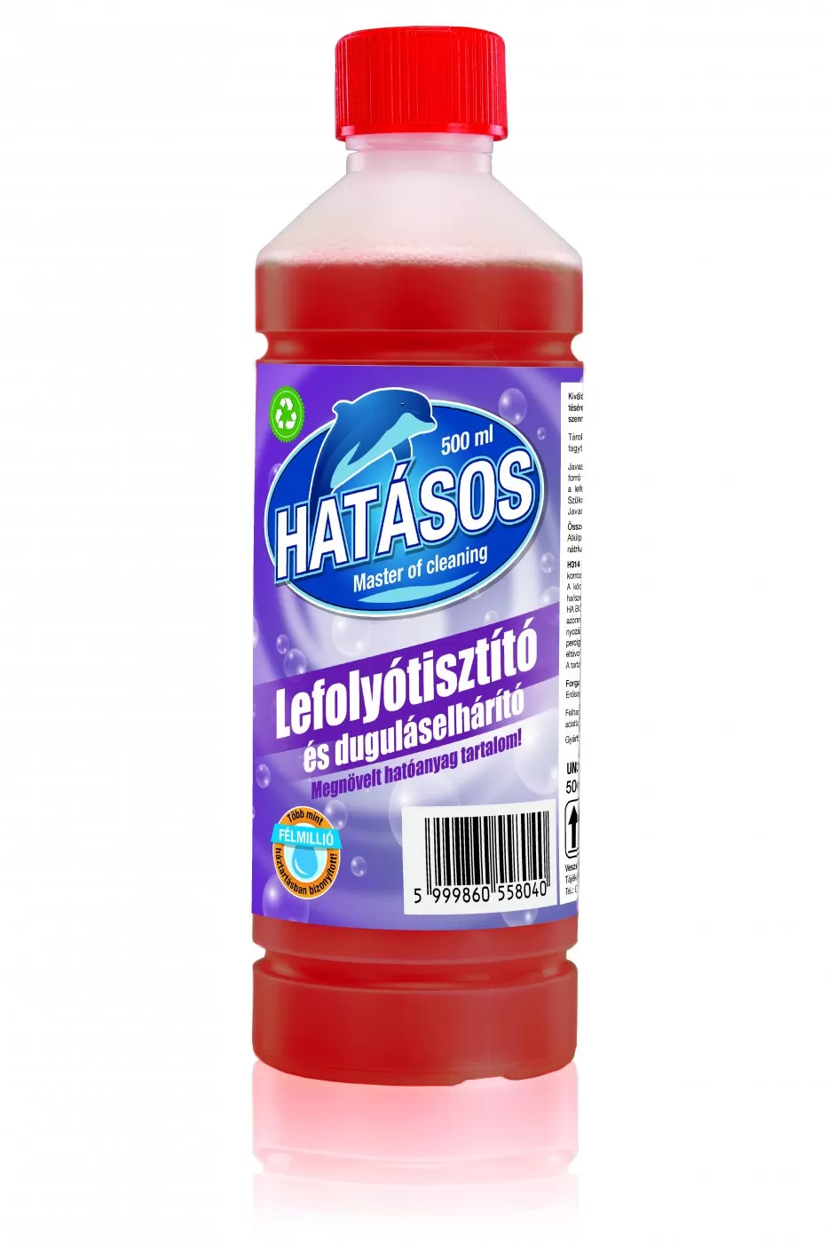 Hatásos lefolyótisztító és duguláselhárító 500 ml