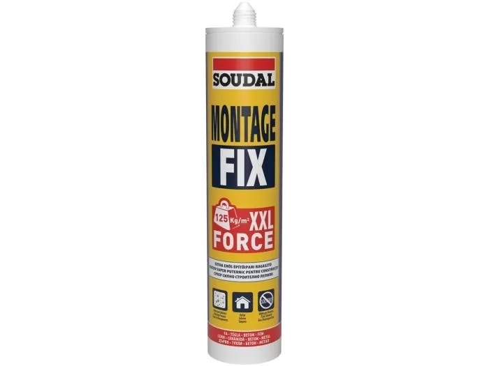 Soudal Montage Fix Szerelőragasztó- Nehéz anyagok ragasztására alátámasztás nélkül