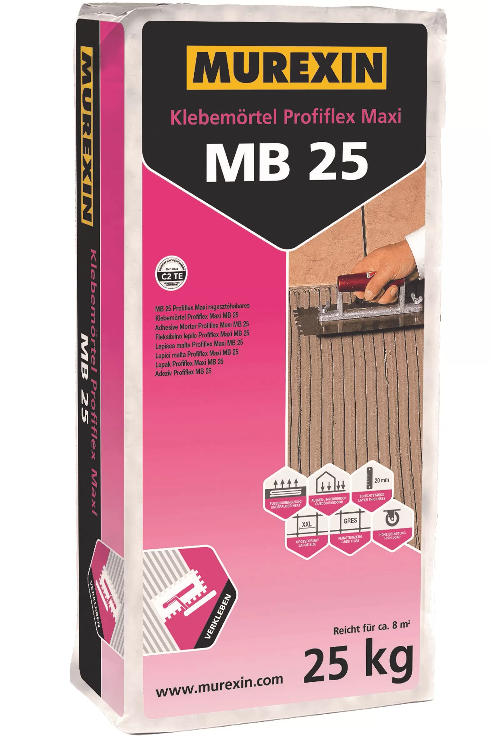 Murexin MB 25 Profiflex Maxi középágyazású ragasztóhabarcs