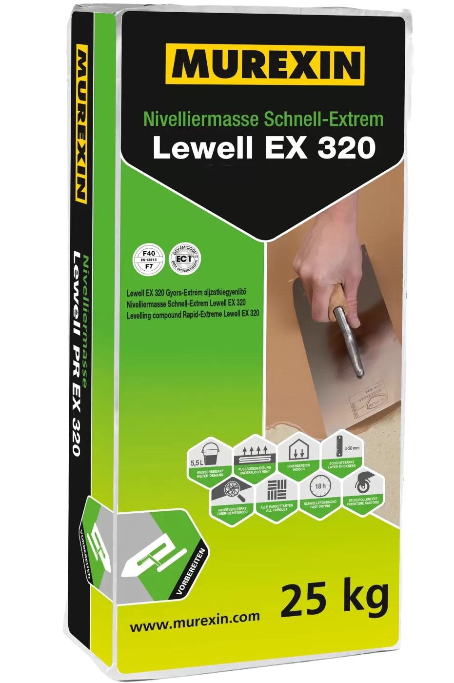 Murexin LEWELL EX 320 Gyors-Extrém aljzatkiegyenlítő